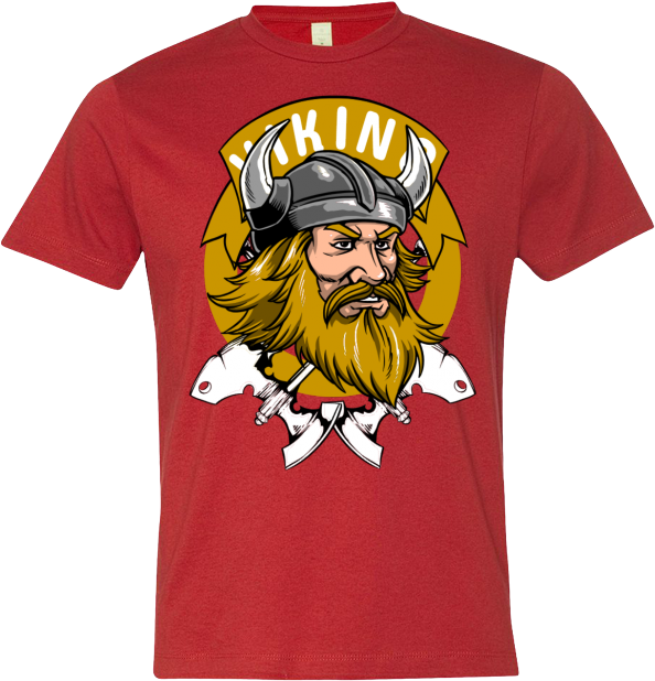 Viking Graphic Red Tshirt Design