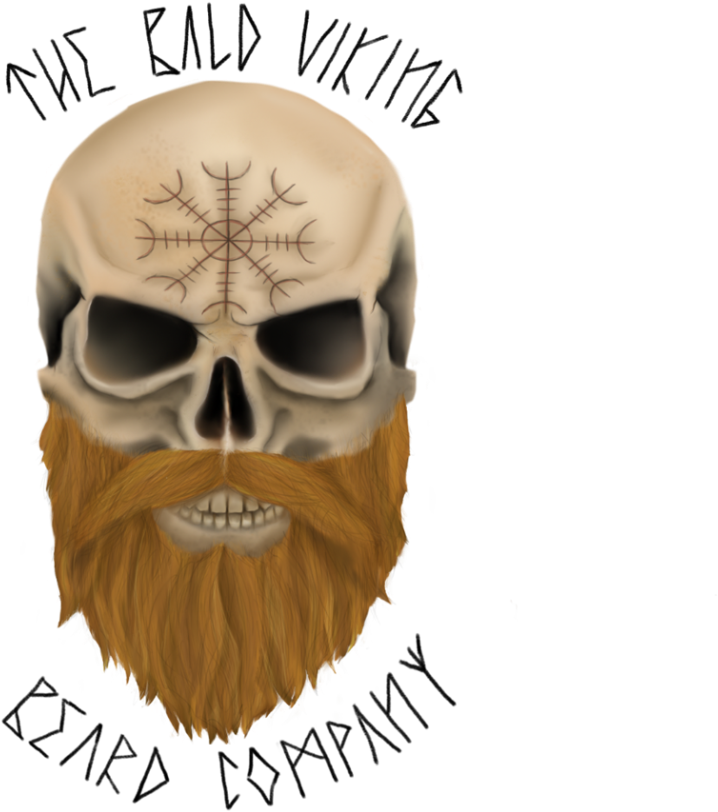 Viking Skull Beard Illustration