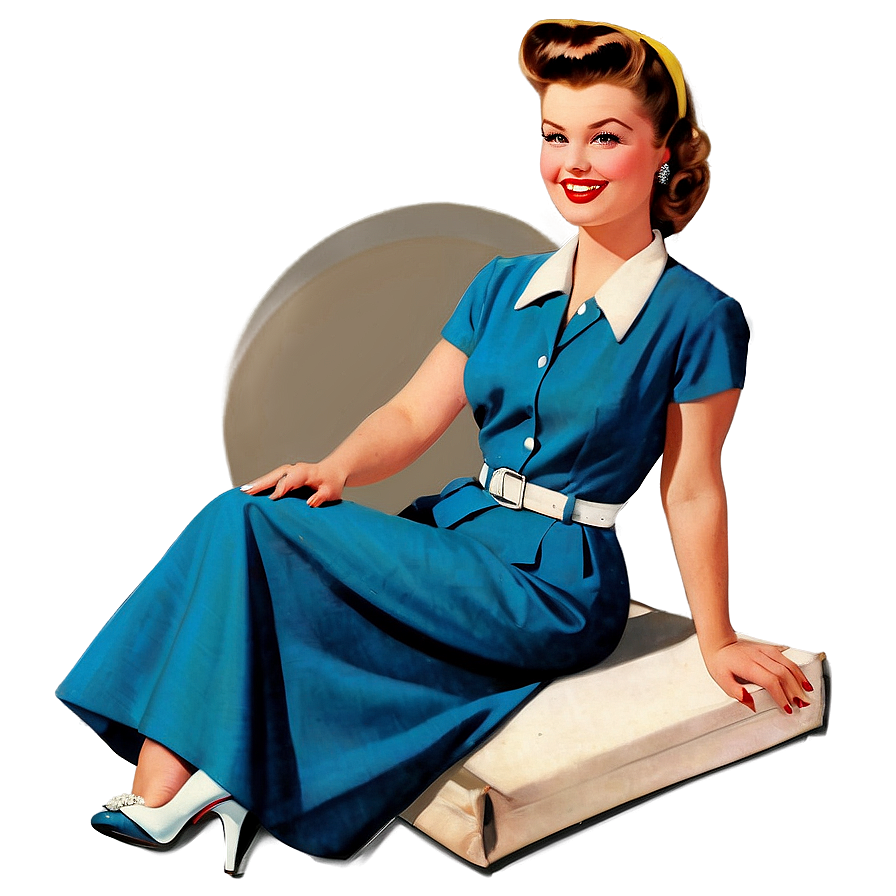 Vintage 1950s Pin-up Girls Png Isa84