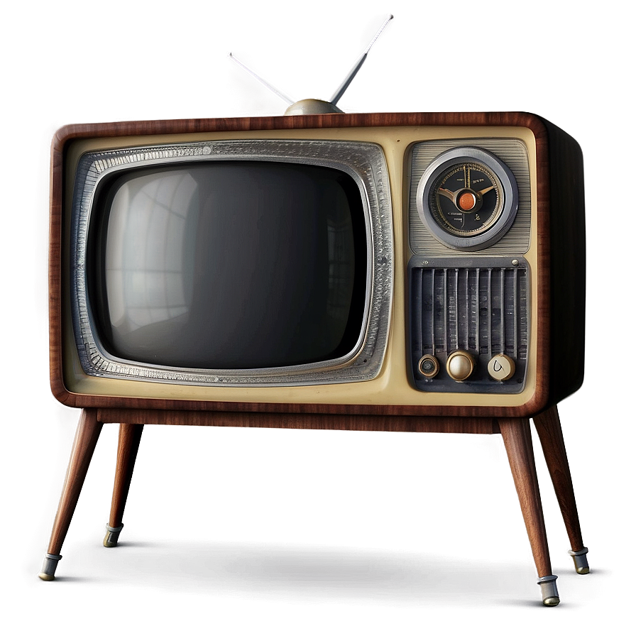 Vintage 1950s Television Set Png Gha33