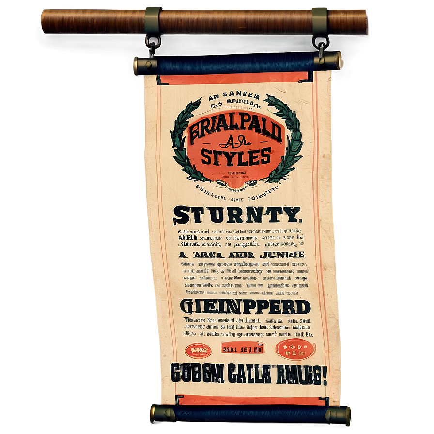 Vintage Advertisement Scroll Banner Png 36