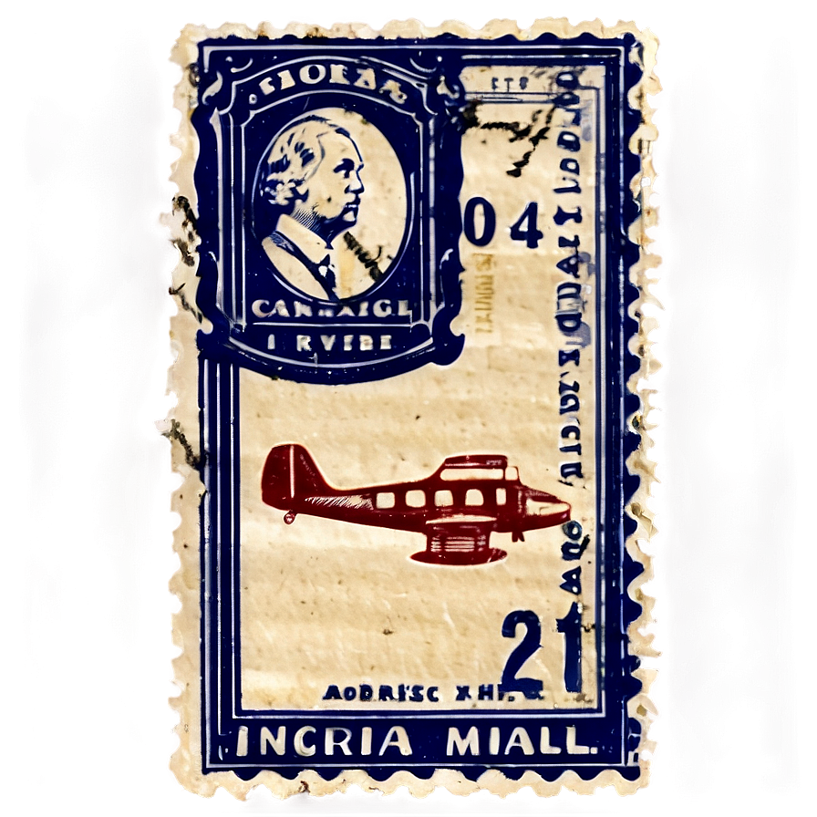 Vintage Air Mail Stamp Png 06282024