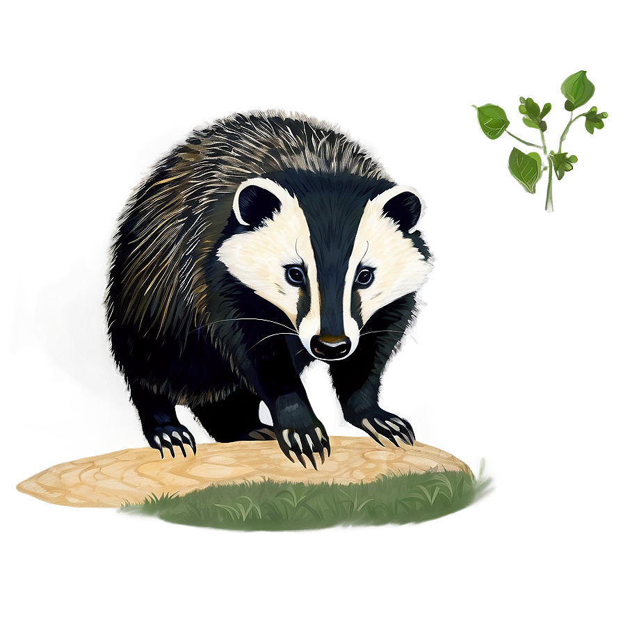 Vintage Badger Engraving Png Qig