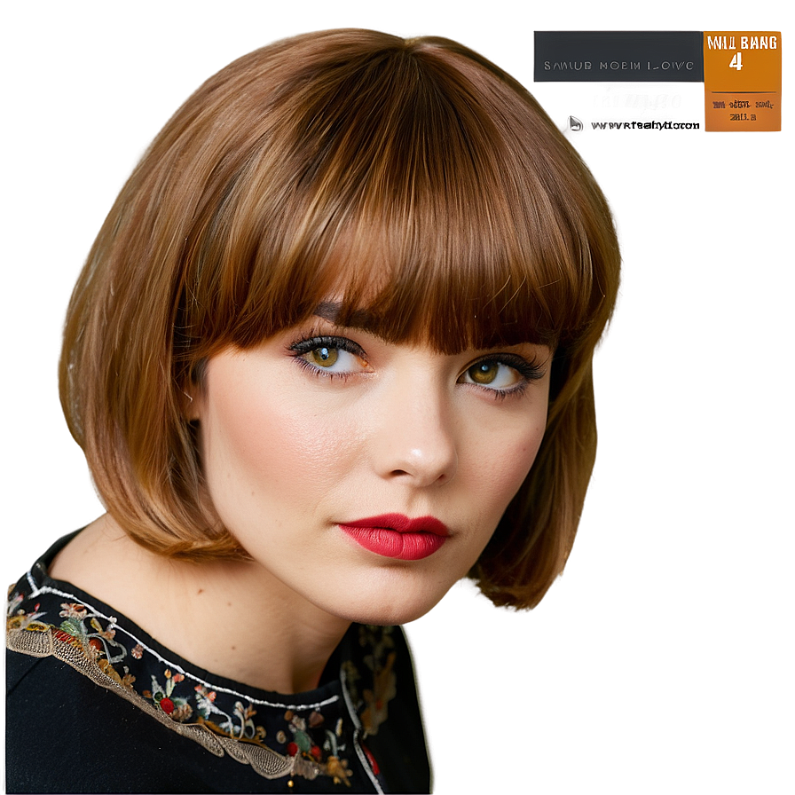 Vintage Bangs Look Png 1