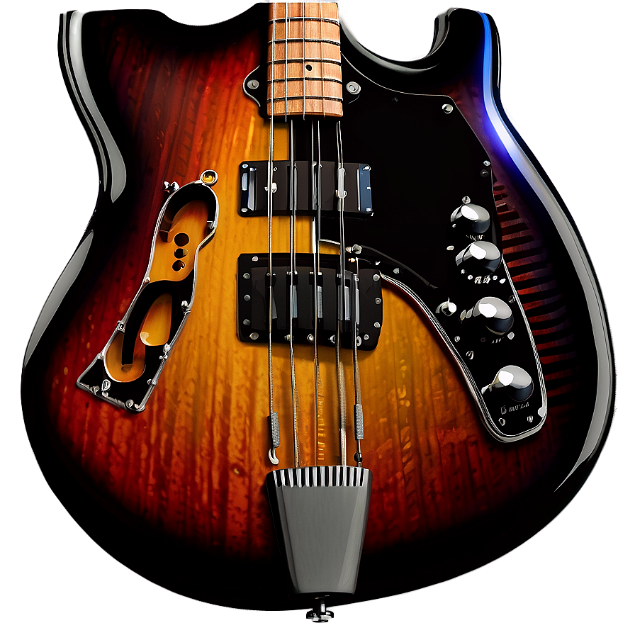 Vintage Bass Guitar Png Qsm