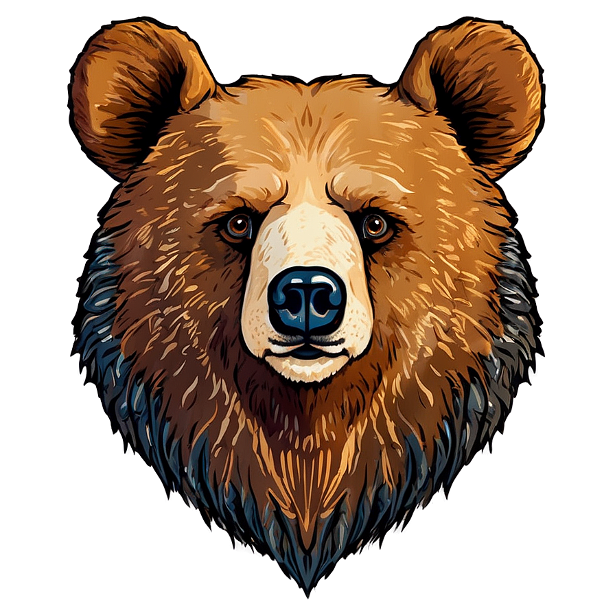 Vintage Bear Face Png Wsa