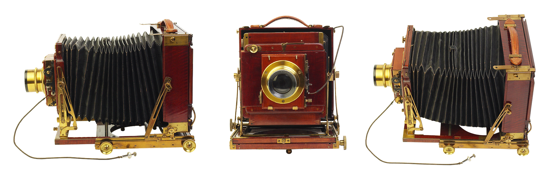 Vintage Bellows Camera Three Views