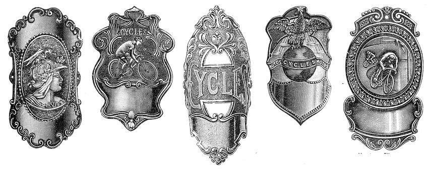 Vintage Bicycle Head Badges Collection