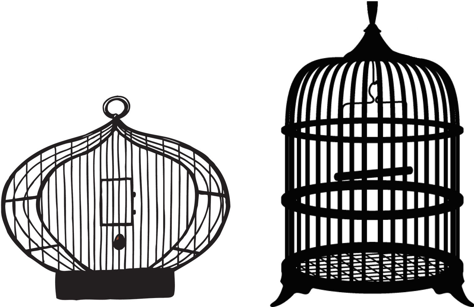 Vintage Bird Cages Illustration