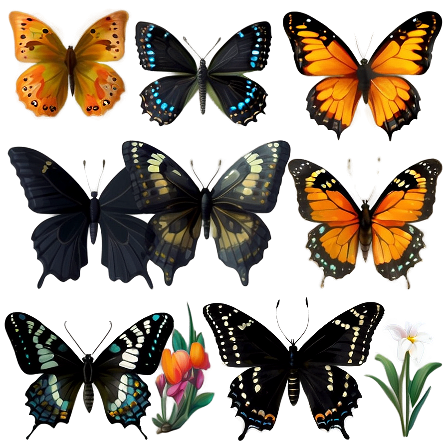 Vintage Black Butterfly Png 60