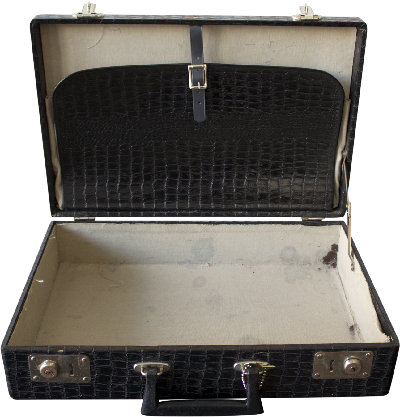 Vintage Black Suitcase Open