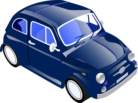 Vintage Blue Car Illustration