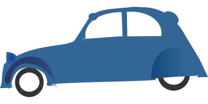 Vintage Blue Car Vector Illustration