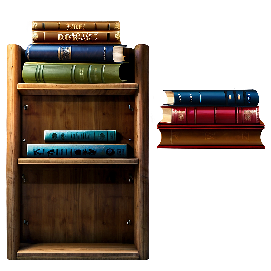 Vintage Books On Shelf Png Vmm