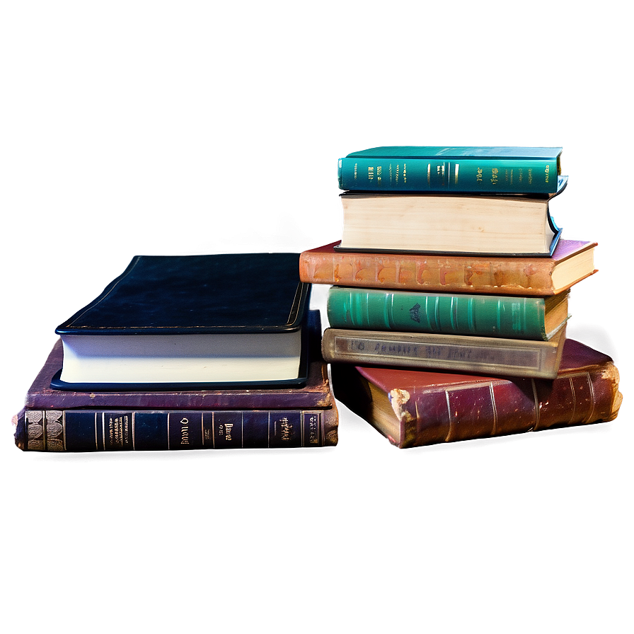 Vintage Books Pile Png 32