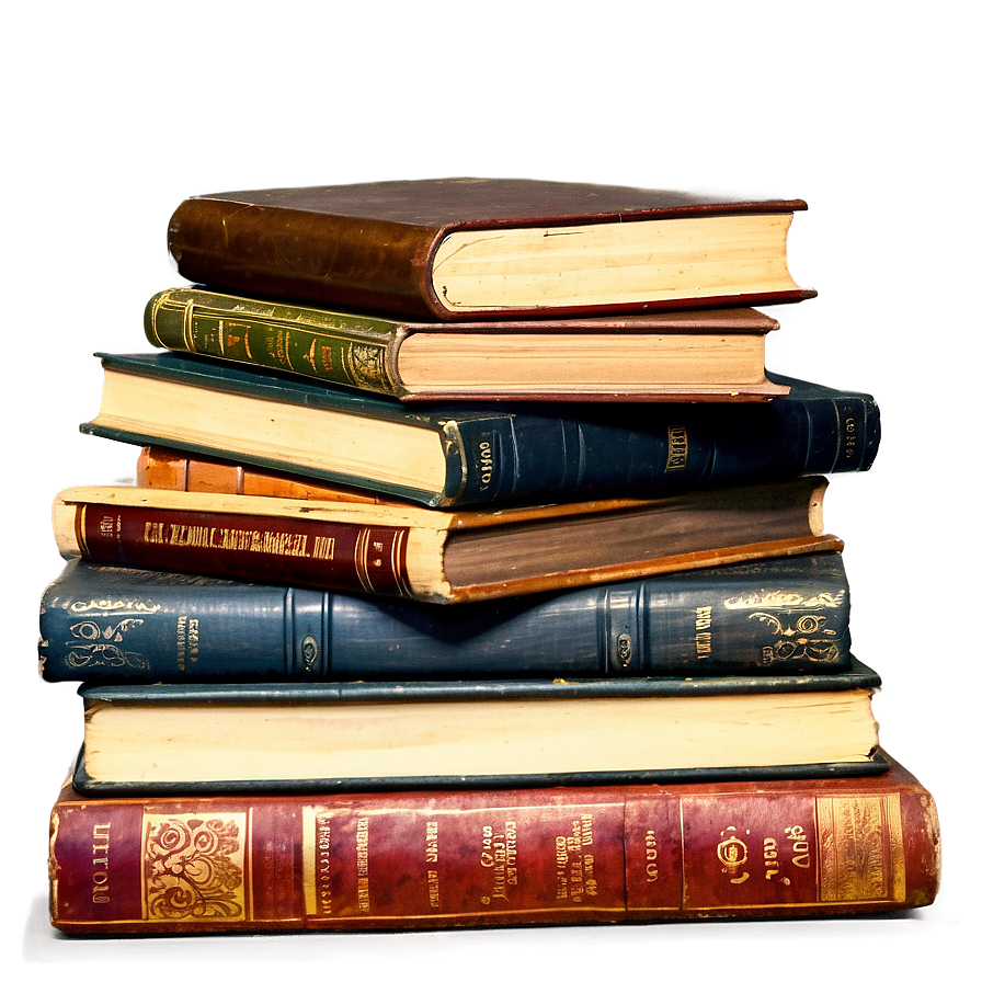 Vintage Books Stack Png Ere30