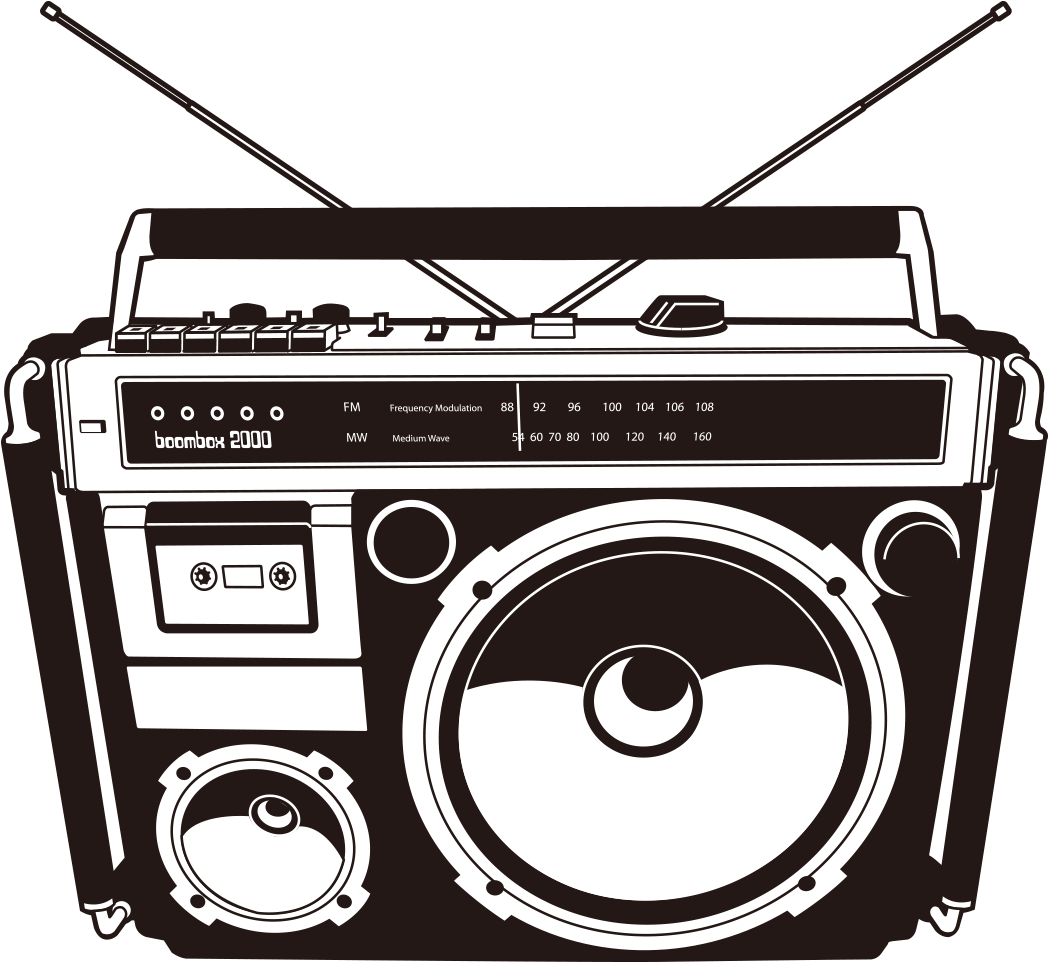 Vintage Boombox Vector Illustration