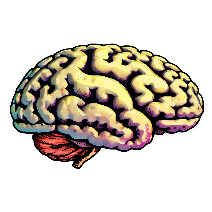 Vintage Brain Illustration Png 04292024