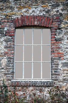 Vintage Brick Wall Window