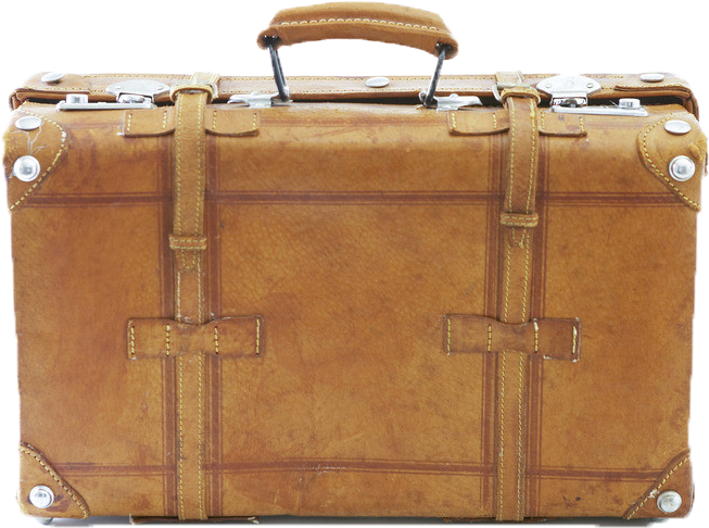 Vintage Brown Leather Suitcase