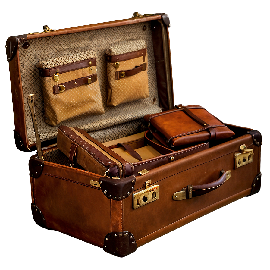 Vintage Brown Suitcase Png Lyf