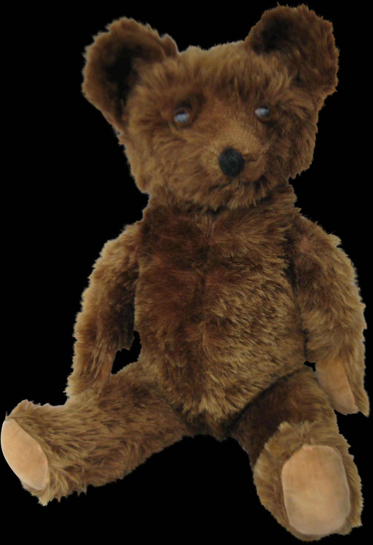 Vintage Brown Teddy Bear Black Background