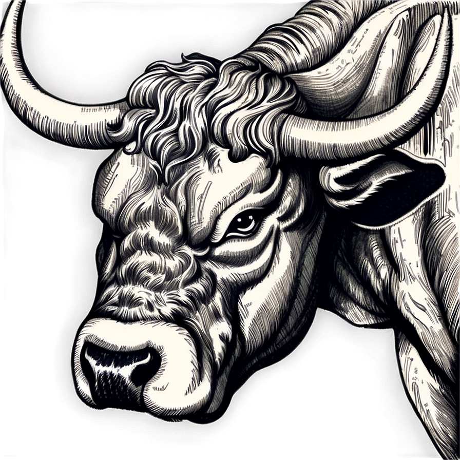 Vintage Bull Engraving Png Xwd89