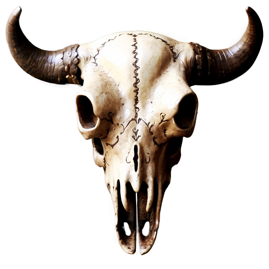 Vintage Bull Skull Drawing Png 46