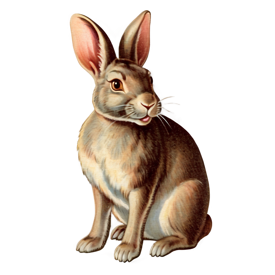 Vintage Bunny Illustration Png Xxe