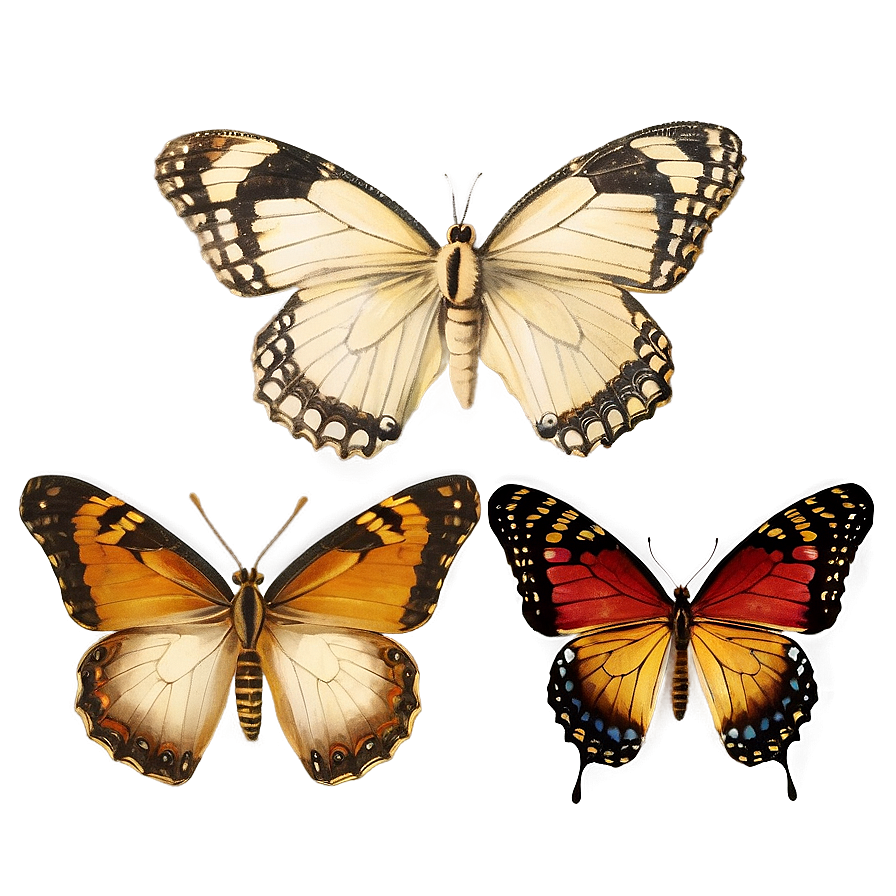 Vintage Butterflies Png Cdn