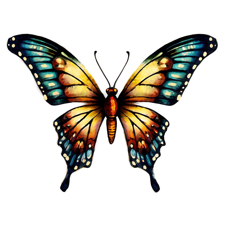 Vintage Butterfly Outline Png 05252024