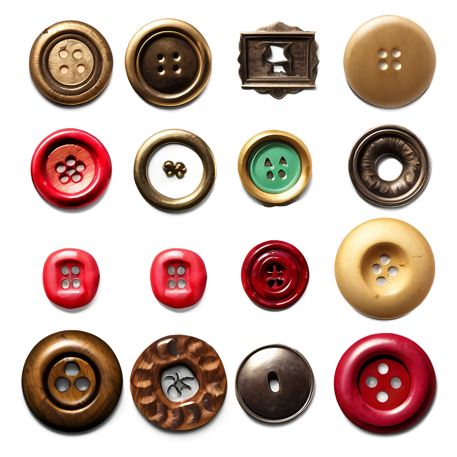 Vintage Buttons Assortment Png 28