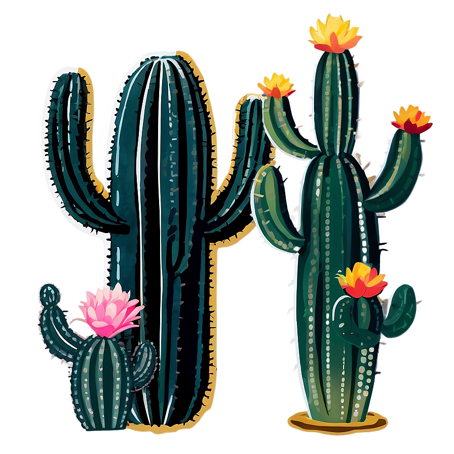 Vintage Cactus Png Pch