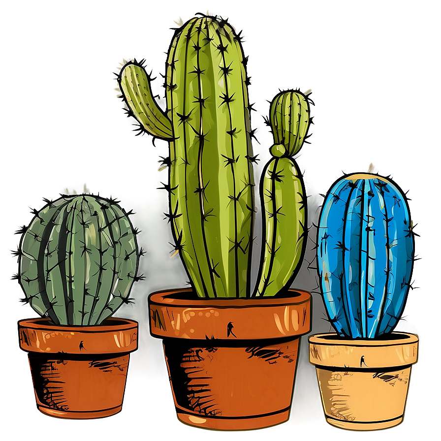 Vintage Cactus Sketch Png 06282024