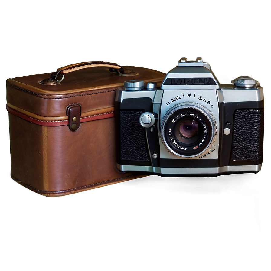 Vintage Camera With Case Png 06212024