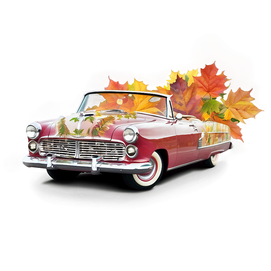 Vintage Car In Autumn Png 65