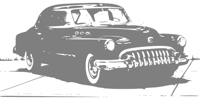 Vintage Car Silhouette Graphic