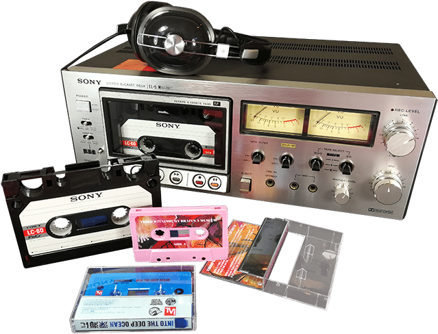 Vintage Cassette Tape Collectionand Player