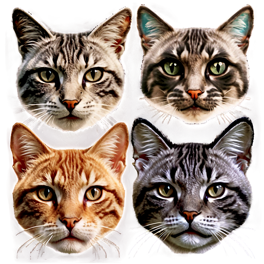 Vintage Cat Face Png Xxf