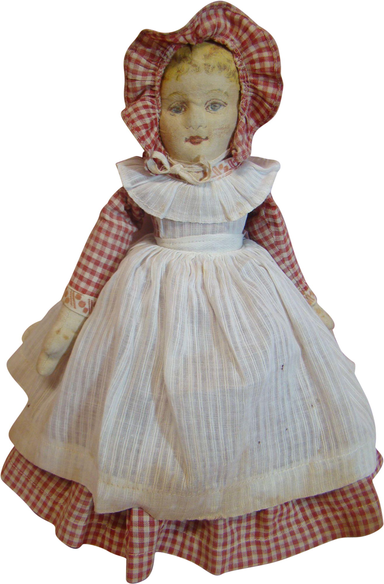 Vintage Checkered Bonnet Doll