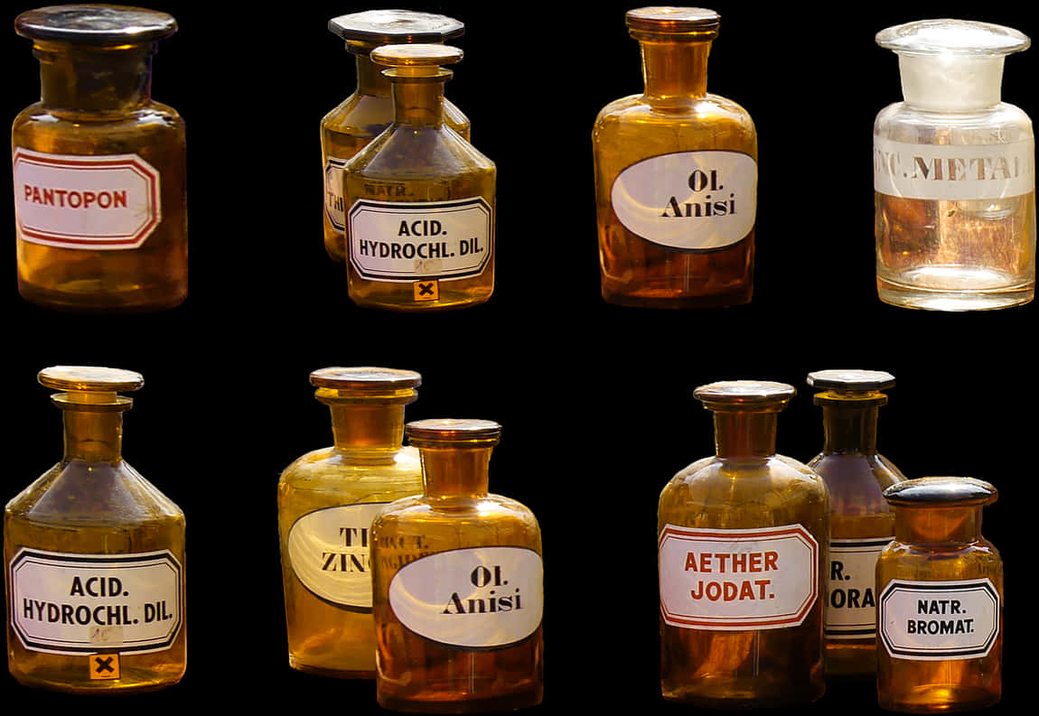 Vintage Chemical Bottles Collection