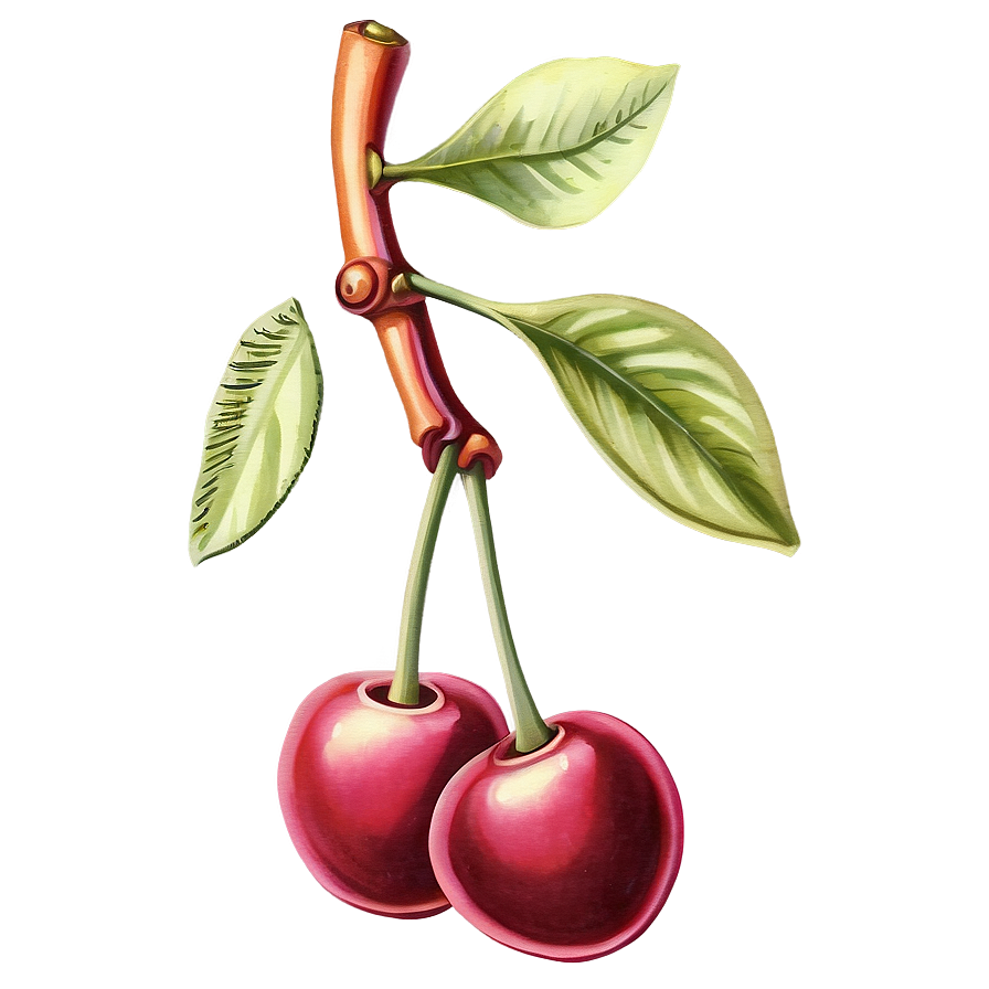 Vintage Cherry Illustration Png Lyl63