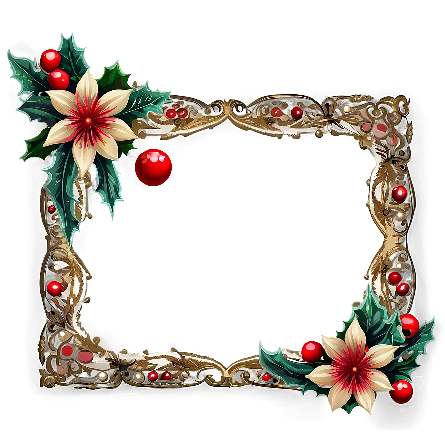 Vintage Christmas Frame Png Nqu