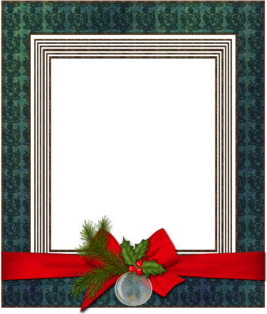 Vintage Christmas Framewith Holly Decoration