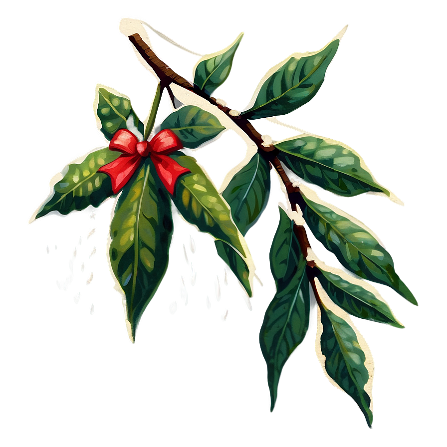 Vintage Christmas Mistletoe Png 17