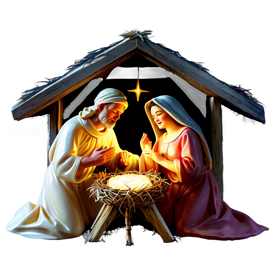 Vintage Christmas Nativity Scene Png Rpg