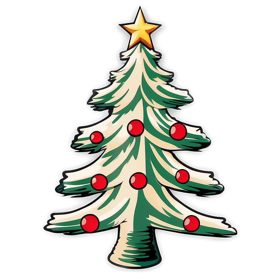 Vintage Christmas Tree Outline Png 06132024