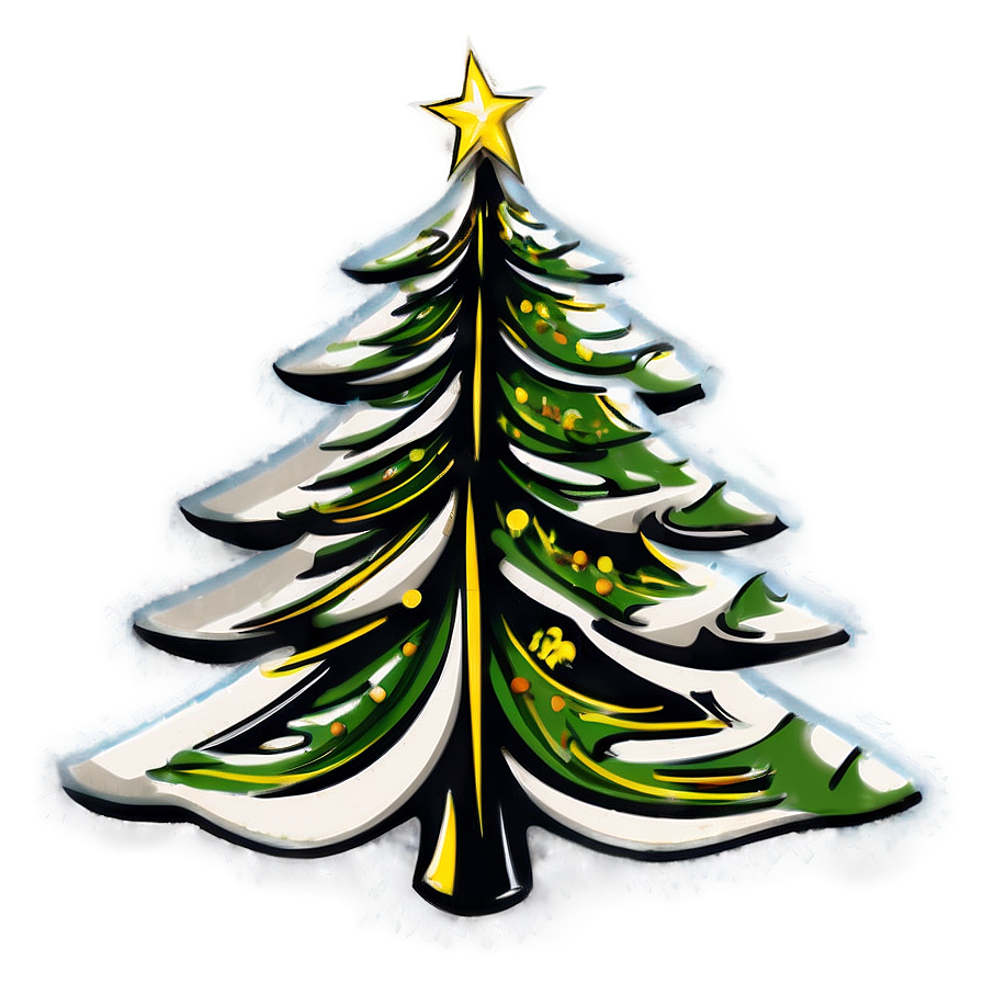 Vintage Christmas Tree Outline Png 20