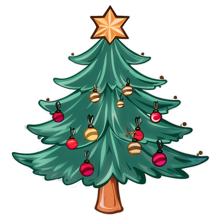 Vintage Christmas Tree Outline Png Jpv