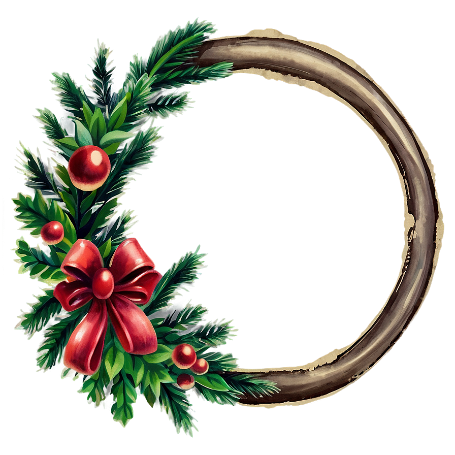 Vintage Christmas Wreath Png Gnm55